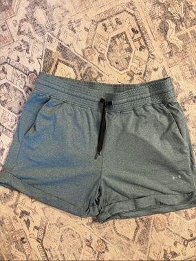 Women’s Athletic Drawstring Shorts — Heather Teal